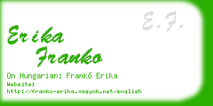 erika franko business card
